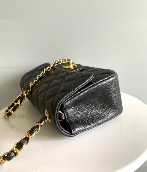 Image_20250816155332 MINI RECTANGLE FLAP BAG 20CM BLACK CAVIAR GOLD HARDWARE