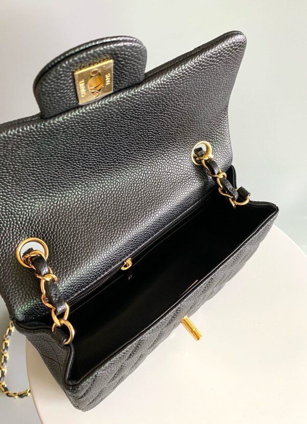 Image_20250816155340 MINI RECTANGLE FLAP BAG 20CM BLACK CAVIAR GOLD HARDWARE