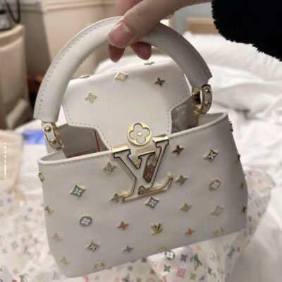 LV CAPUCINES 21 IN MULTICOLOR CALFSKIN GOLD HARDWARE TP2