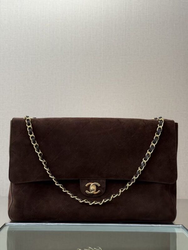 CHANEL 26 CLASSIC FLAP IN BROWN SUEDE 30726