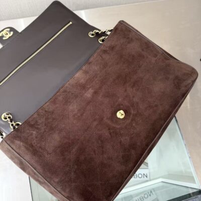CHANEL 26 CLASSIC FLAP IN BROWN SUEDE 30726