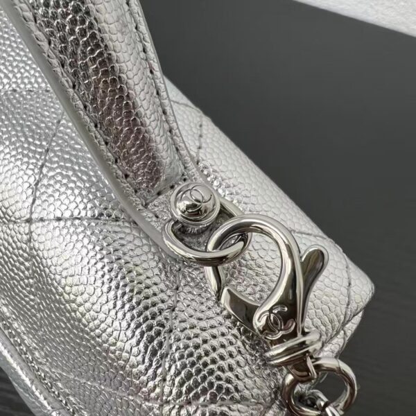CHANEL 26S QUILTED VANITY CASE IN SILVER CAVIAR