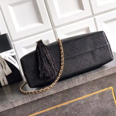 CHANEL 26S SHOPPING BAG MEDIUM 32 IN BLACK LAMBSKIN GOLD HARDWARE