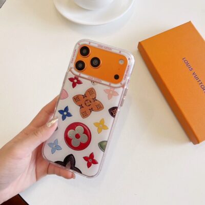 Multicolor Monogram White LV Case for iPhone 12-18 Pro & Pro Max