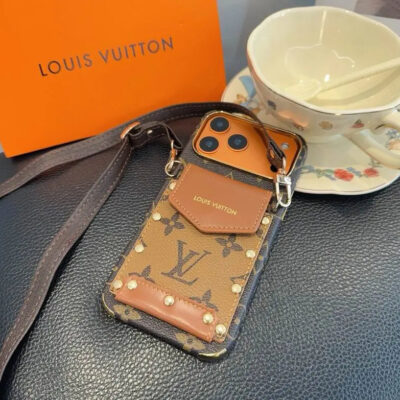 Luxury LV Phone Case with Strap For iPhone 12-18 Pro & Pro Max