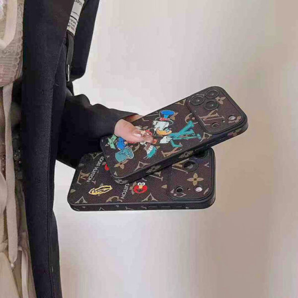 LV with Character Collaboration Phone Case for iPhone 14-18 Pro & Pro Max