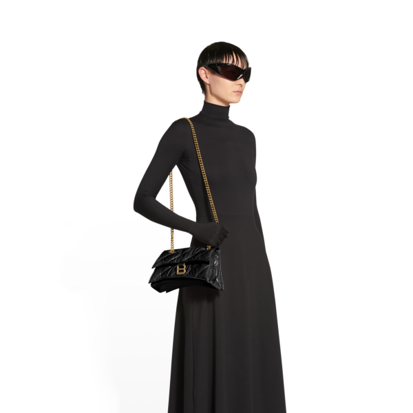 WOMEN'S CRUSH SMALL CHAIN BAG QUILTED IN BLACK