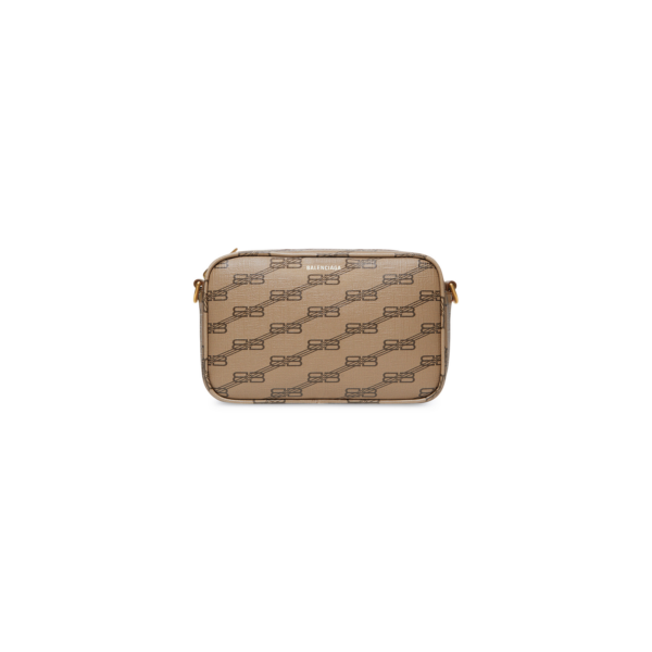 WOMEN'S SIGNATURE SMALL CAMERA BAG BB MONOGRAM COATED CANVAS IN BEIGE