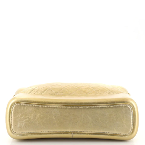 Chanel Gabrielle Hobo Quilted Metallic Aged Calfskin Large