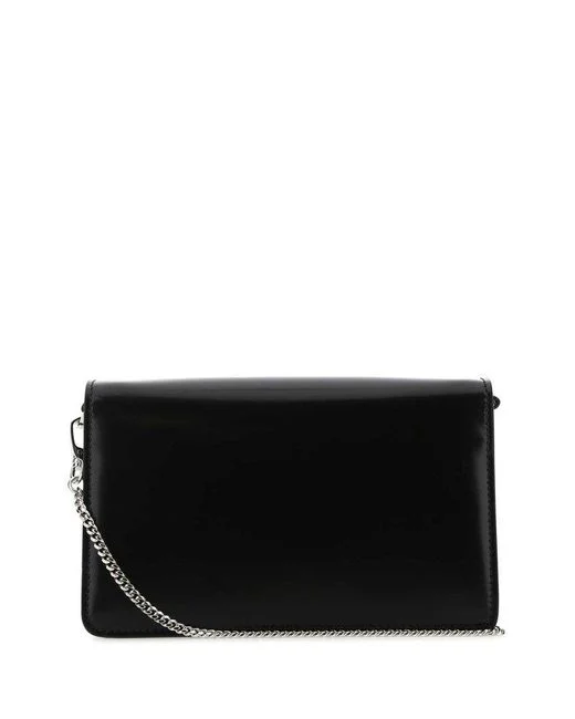a1643e232d85512f4f481ff6014dae6e Prada Women's Black Logo Plaque Chain Shoulder Bag