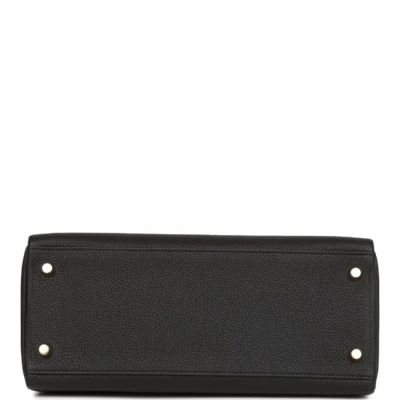 Hermès Kelly Retourne 28 Black Togo Gold Hardware