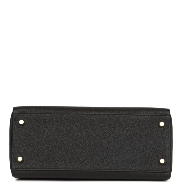 Hermès Kelly Retourne 28 Black Togo Gold Hardware