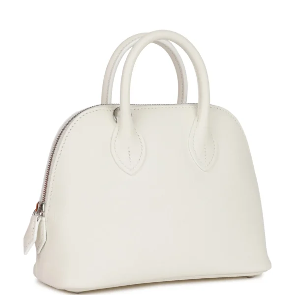 Hermès 1923 Bolide 25 White Evercolor Verso Palladium Hardware