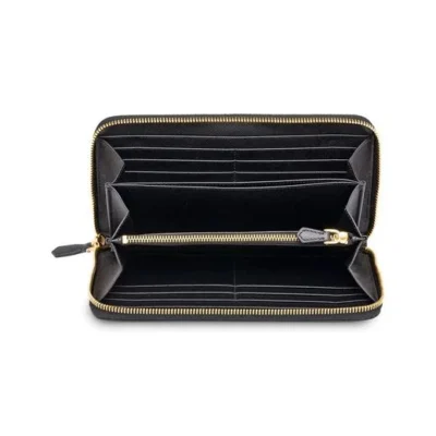 a1f404c9aeb147e5674fd7ed5e7502e9 Prada Zipped Continental Wallet in Black