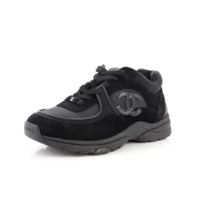 Chanel Women's CC Low-Top Sneakers Suede with Leather and Nylon