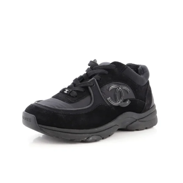 Chanel Women's CC Low-Top Sneakers Suede with Leather and Nylon