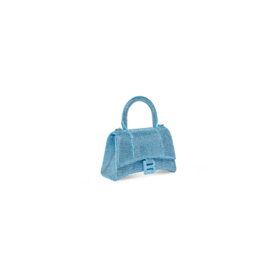 WOMEN'S HOURGLASS XS HANDBAG WITH RHINESTONES IN BLUE