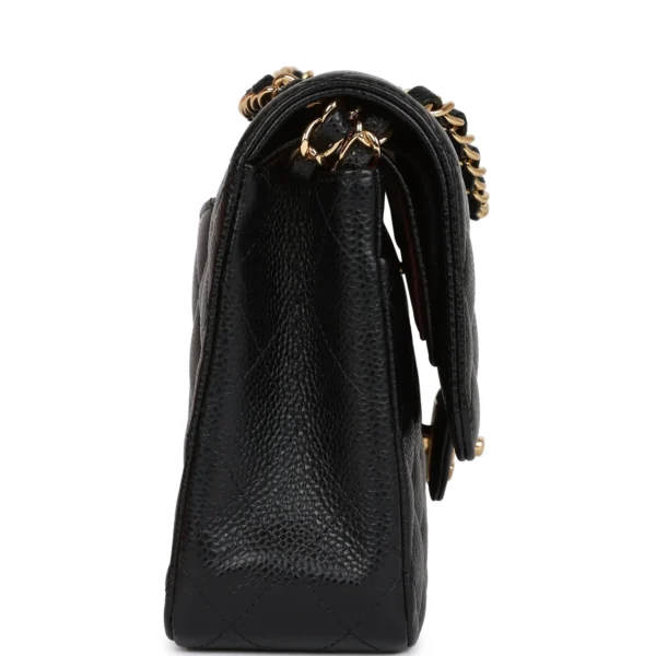 Chanel Medium Classic Double Flap Bag Black Caviar Gold Hardware