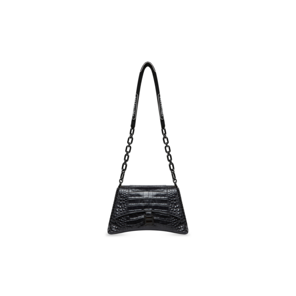 a306f64297af3b9573bb2ae9cc929a8a WOMEN'S DOWNTOWN SMALL SHOULDER BAG WITH CHAIN CROCODILE EMBOSSED IN BLACK