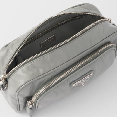 Prada 纳帕皮革 复古 皮革 multi-pocket Slate 灰色 肩背包