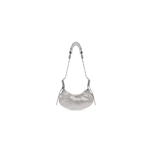a33a90ca55bea7385eda3cb1032f80ca WOMEN'S LE CAGOLE XS SHOULDER BAG WITH RHINESTONES IN GREY