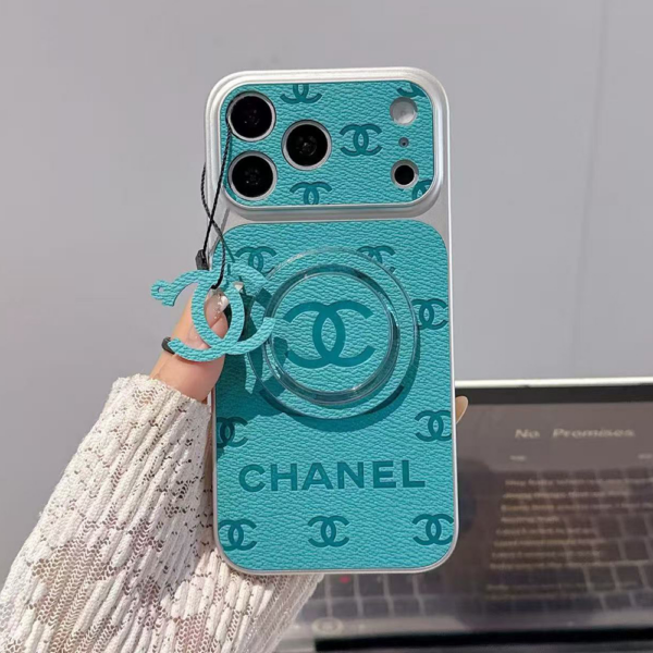 Chanel Embossed Monogram MagSafe Ring Holder Premium Leather Luxury Phone Case