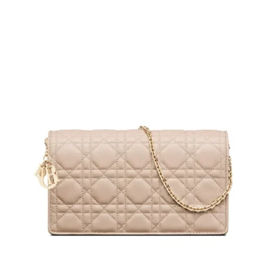 Dior Lady Dior Pouch in Hazelnut Cannage Lambskin