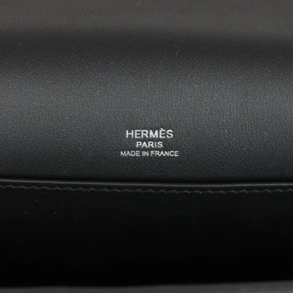 Hermès Geta Black Chevre Palladium Hardware