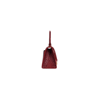 HOURGLASS geprägt DARK Small Damen Handtasche aus Krokodilleder in Rot