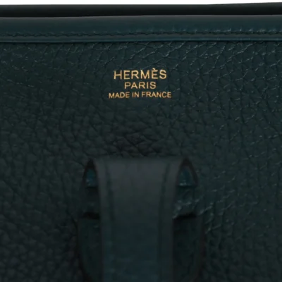 Hermès Evelyne PM Vert Cypress Clemence Gold Hardware