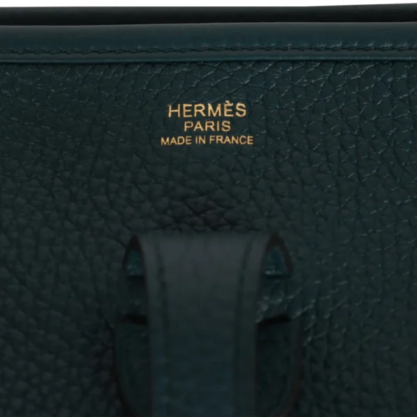 Hermès Evelyne PM Vert Cypress Clemence Gold Hardware