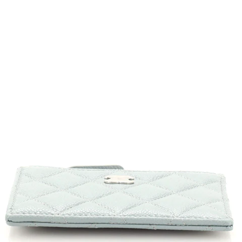 Chanel CC Zip Card Holder Quilted Caviar
