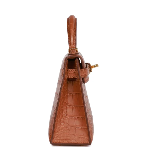Hermès Kelly Sellier 20cm Gold Matte Alligator Gold Hardware