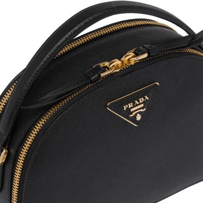 Prada Leather Odette Bag in Black