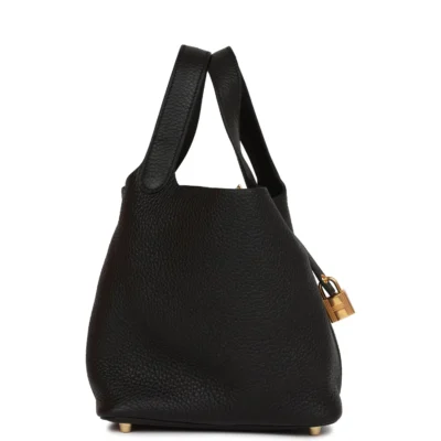 Hermès Picotin Lock 18 Black Clemence Gold Hardware