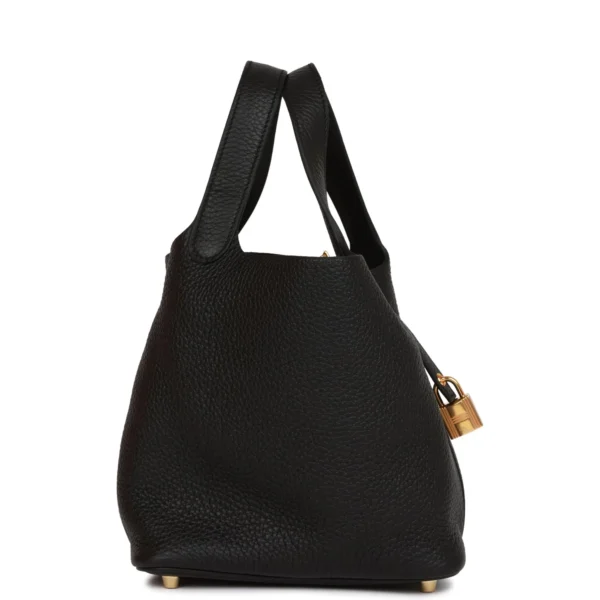 Hermès Picotin Lock 18 Black Clemence Gold Hardware