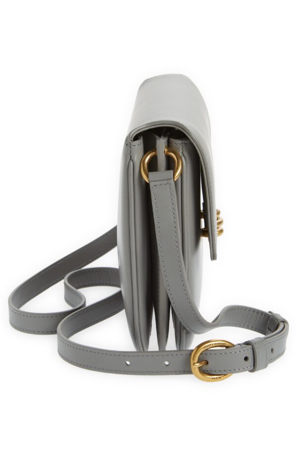 YSL Le Maillon Satchel in Smooth Leather in Grey