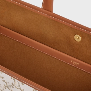 a9b1c511098a67b4ec70d13a75ba1161 MINI HORIZONTAL CABAS IN TRIOMPHE CANVAS AND CALFSKIN WHITE
