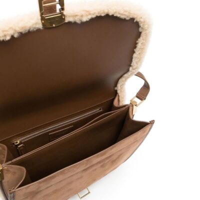 YSL Medium Francoise Satchel in Suede and Shearling