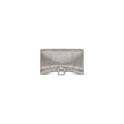 WOMEN'S HOURGLASS WALLET ON CHAIN WITH RHINESTONES IN GREY