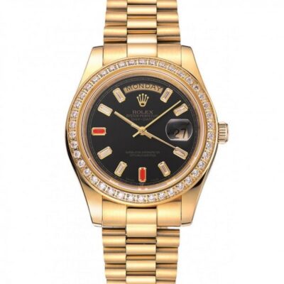 ساعة رجالية رولكس Daydate 1454101 مينا 36 MM باللون الأسود