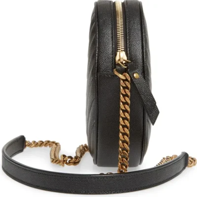 ab5454cfe14579a053722e131ffa19a1 YSL Vinyle Round Camera Bag in Chevron-Quilted Grain de Poudre Embossed Leather