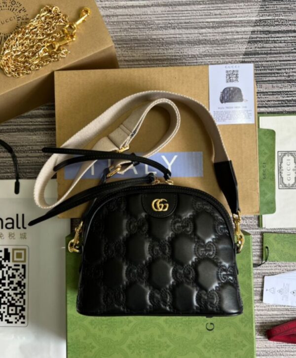ab6e8e21f34593c5f55f156f29aa7610 Gucci Matelasse Leather Shoulder Bag 702229 Black