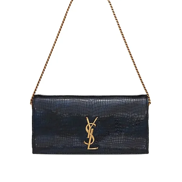 ac298313d9f16e3d6219e145403d1a77 YSL Kate Supple 99 Chain Bag in Crocodile-embossed Shiny Leather