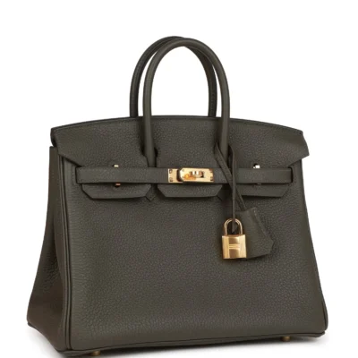 حقيبة Hermès Birkin 25 Vert de Gris توغو إكسسوارات معدنية ذهبية