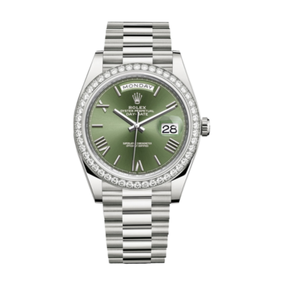 ac9dc28f17f209dec0d45e83cc439d4e Rolex Day-Date 228349GNRP 40MM Green Dial Silver-tone Case