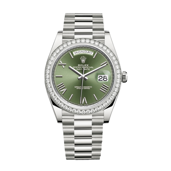 ac9dc28f17f209dec0d45e83cc439d4e Rolex Day-Date 228349GNRP 40MM Green Dial Silver-tone Case
