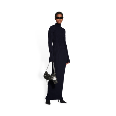WOMEN'S LE CAGOLE XS SHOULDER BAG WITH CHAIN IN BLACK