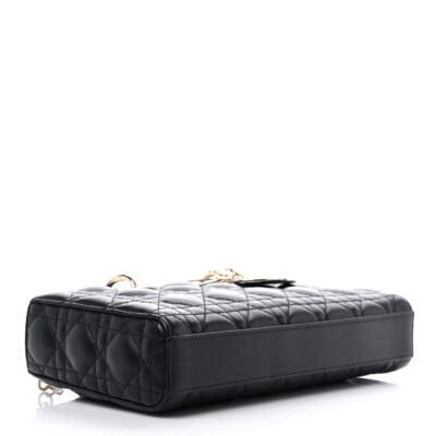 CHRISTIAN DIOR Lambskin Cannage Medium Lady D-Joy Black
