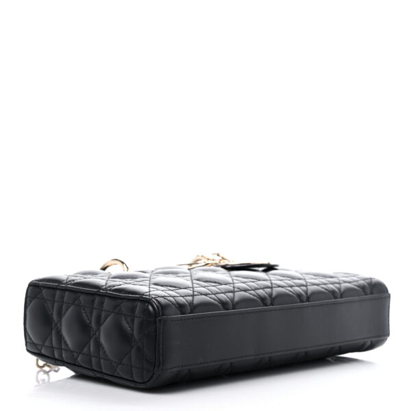 CHRISTIAN DIOR Lambskin Cannage Medium Lady D-Joy Black